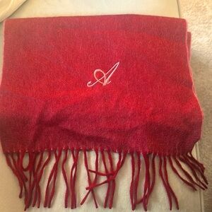 Cashmere scarf, monogrammed with letter A.